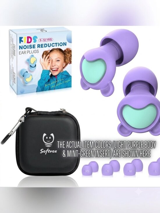 Softvox Other - Softvox Noise Cancelling Earplugs for Kids in Purple (Ages 6-12) 26dB Reduction